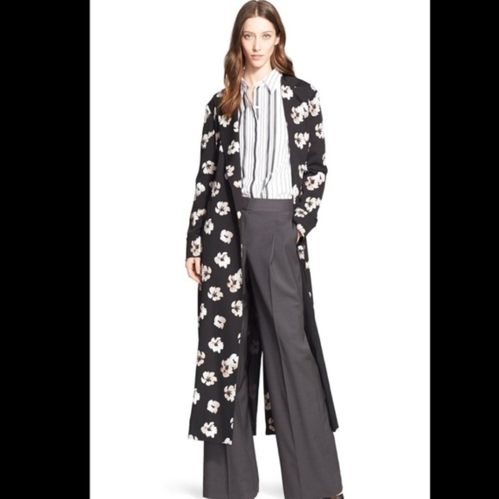 Maxi Satin Floral Blazer Coat RETAIL $1195 - Picture 3 of 7